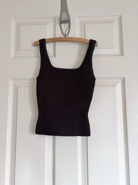 Babaton Ribbed Square-Neck Tank | Purple | Sz 2XS / XXS